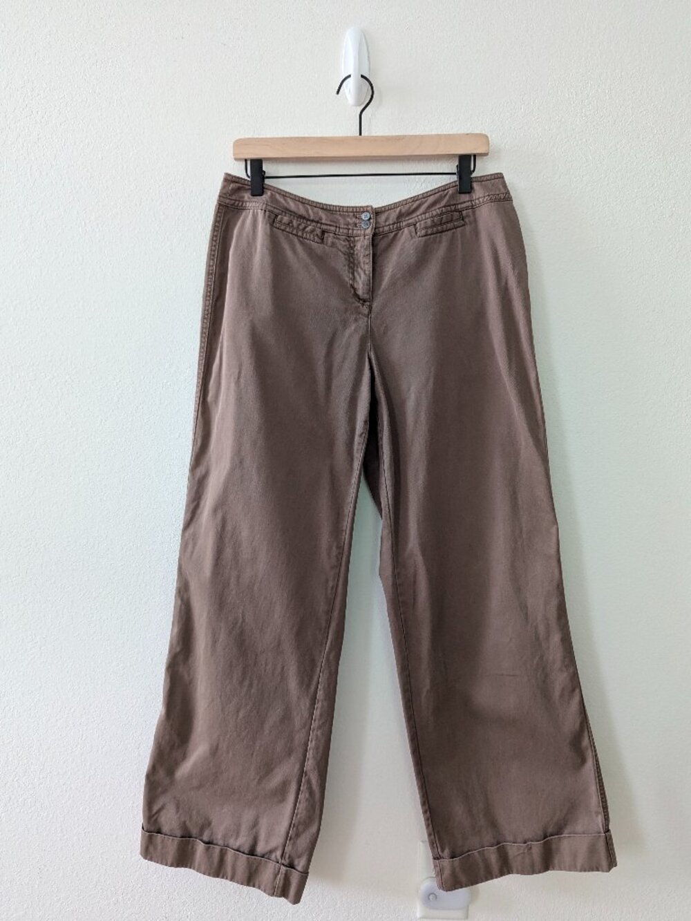 J.Jill 100% Cotton Wide Leg Pants Brown 10 Petite